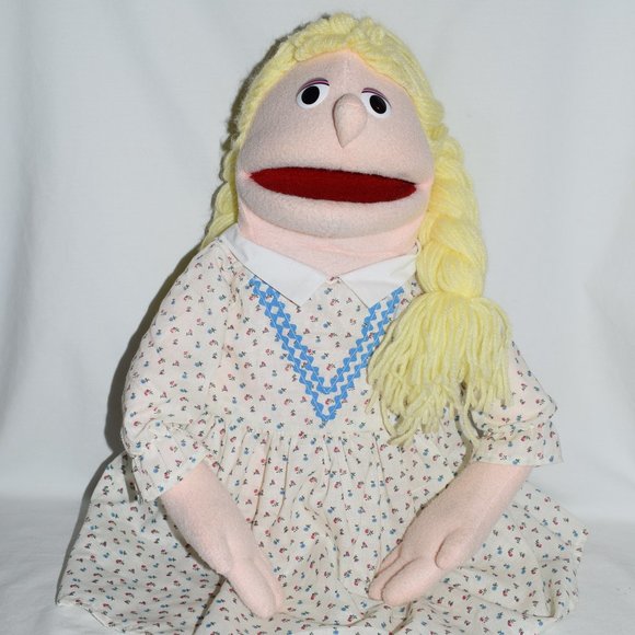 Vintage Ventriloquist Yellow Hair Girl Plush Puppet - Picture 1 of 3